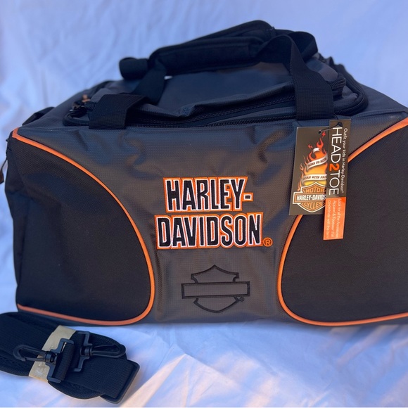 Harley Davidson Motorcycle Travel Duffle Gym Bag 20” Carry on with Strap - Picture 1 of 7